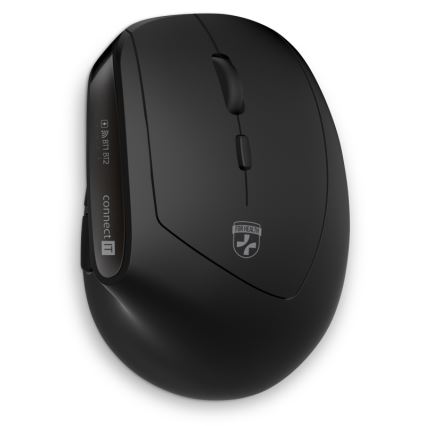 CONNECT IT CKM-6010-CS - Ergonomiczna klawiatura bezprzewodowa i mysz 800/1200/1600/2400 DPI z lokalizacją CZ/SK 1xAA + 2xAAA czarny