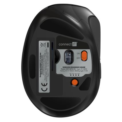 CONNECT IT CKM-6010-CS - Ergonomiczna klawiatura bezprzewodowa i mysz 800/1200/1600/2400 DPI z lokalizacją CZ/SK 1xAA + 2xAAA czarny