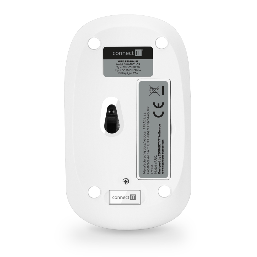 CONNECT IT CKM-7801-CS - Bezprzewodowa klawiatura i mysz 1200 DPI z lokalizacją CZ/SK 1xAAA + 1xAA biały/różowy