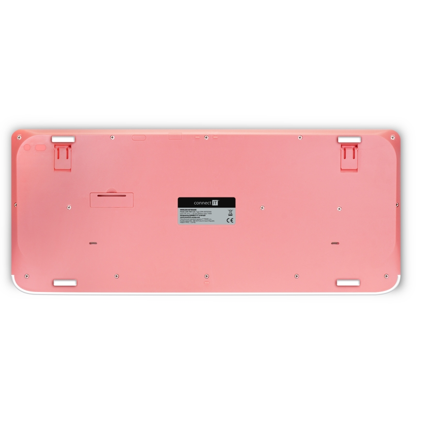 CONNECT IT CKM-7801-CS - Bezprzewodowa klawiatura i mysz 1200 DPI z lokalizacją CZ/SK 1xAAA + 1xAA biały/różowy