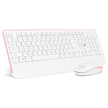 CONNECT IT CKM-7801-CS - Bezprzewodowa klawiatura i mysz 1200 DPI z lokalizacją CZ/SK 1xAAA + 1xAA biały/różowy