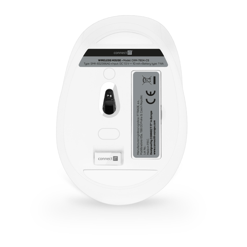 CONNECT IT CKM-7804-CS - Bezprzewodowa klawiatura i mysz 1200 DPI z lokalizacją CZ/SK 1xAAA + 1xAA biały