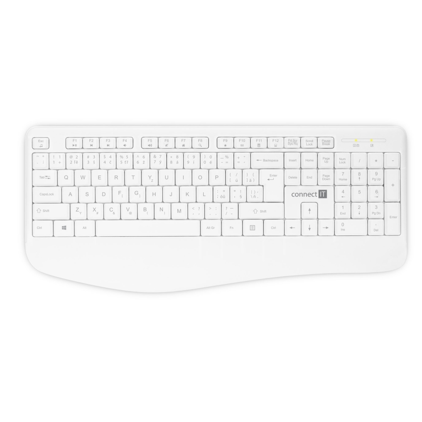 CONNECT IT CKM-7804-CS - Bezprzewodowa klawiatura i mysz 1200 DPI z lokalizacją CZ/SK 1xAAA + 1xAA biały