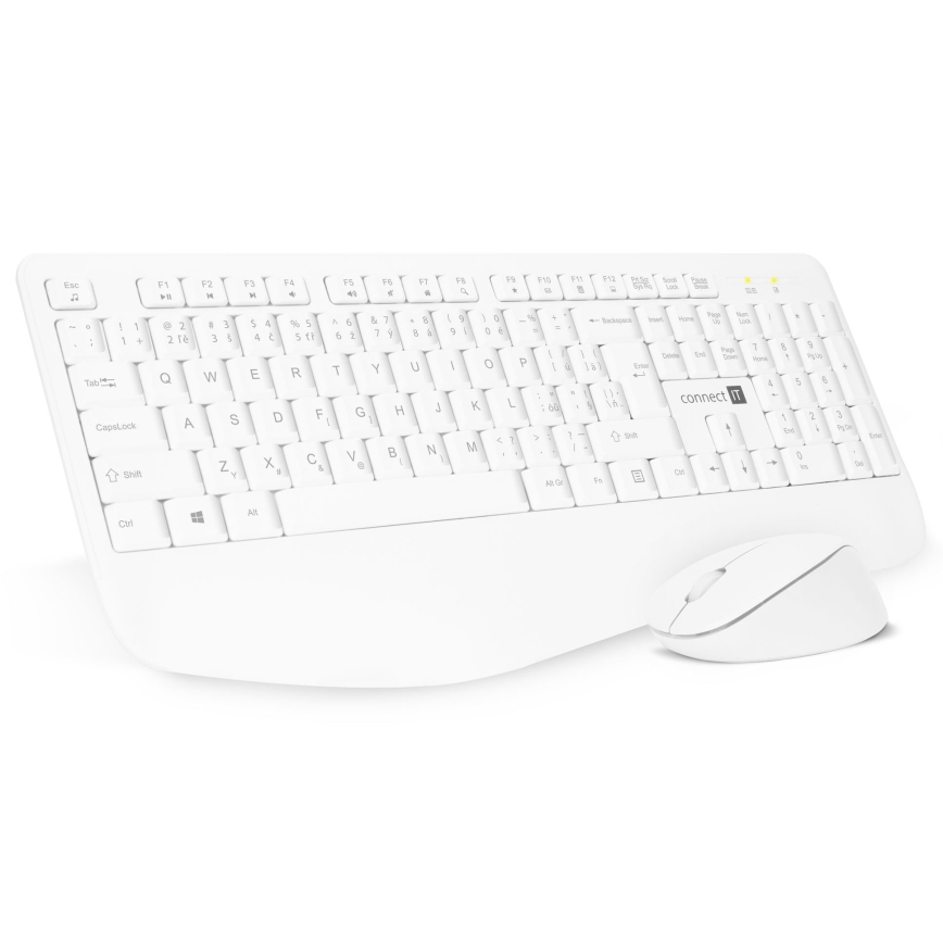 CONNECT IT CKM-7804-CS - Bezprzewodowa klawiatura i mysz 1200 DPI z lokalizacją CZ/SK 1xAAA + 1xAA biały