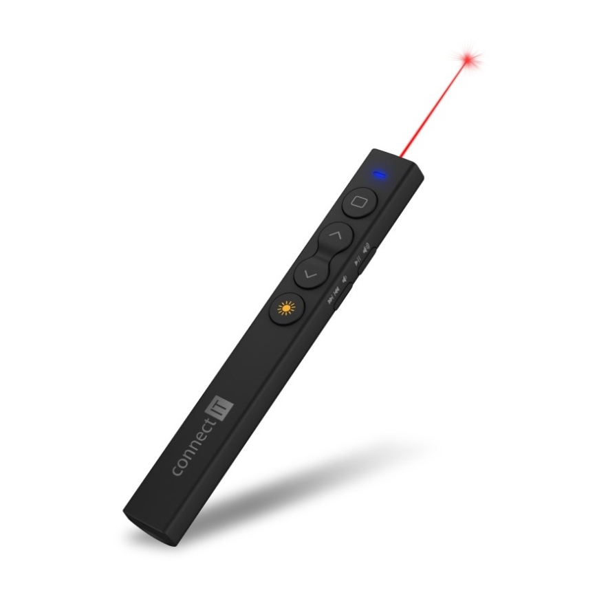 CONNECT IT CLP-2050-BK - Bezprzewodowy pilot prezentacyjny z wskaźnikiem laserowym 1xAAA