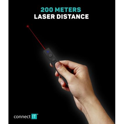 CONNECT IT CLP-2050-BK - Bezprzewodowy pilot prezentacyjny z wskaźnikiem laserowym 1xAAA