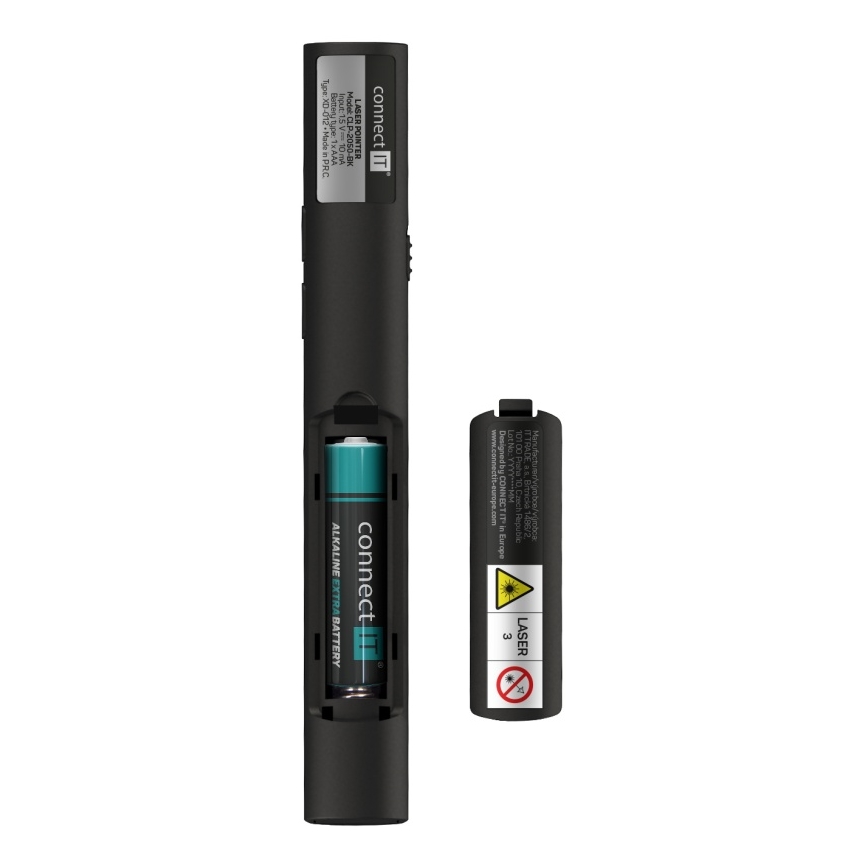CONNECT IT CLP-2050-BK - Bezprzewodowy pilot prezentacyjny z wskaźnikiem laserowym 1xAAA
