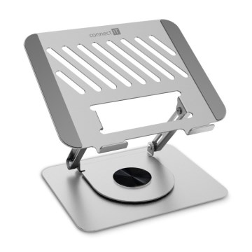 CONNECT IT CMF-2100-SL - Obrotowy stojak na laptopa srebrny