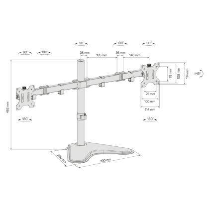 CONNECT IT CMF-3204-BK - Uniwersalny uchwyt na 2 monitory 13-32” czarny