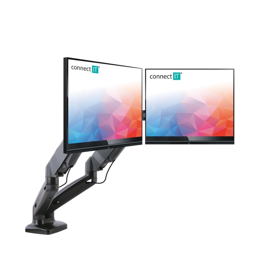 CONNECT IT CMF-3207-BK - Uniwersalny uchwyt na 2 monitory 13-27” czarny