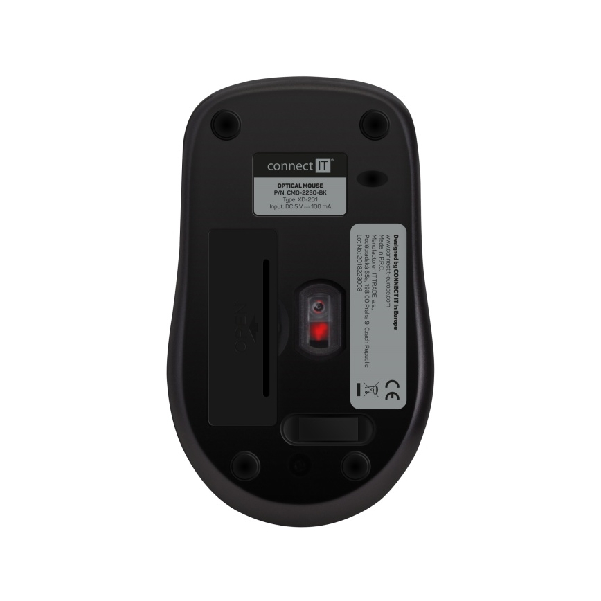 CONNECT IT CMO-2230-BK - Bezprzewodowa, cicha mysz MUTE 1200 DPI 1xAA czarna