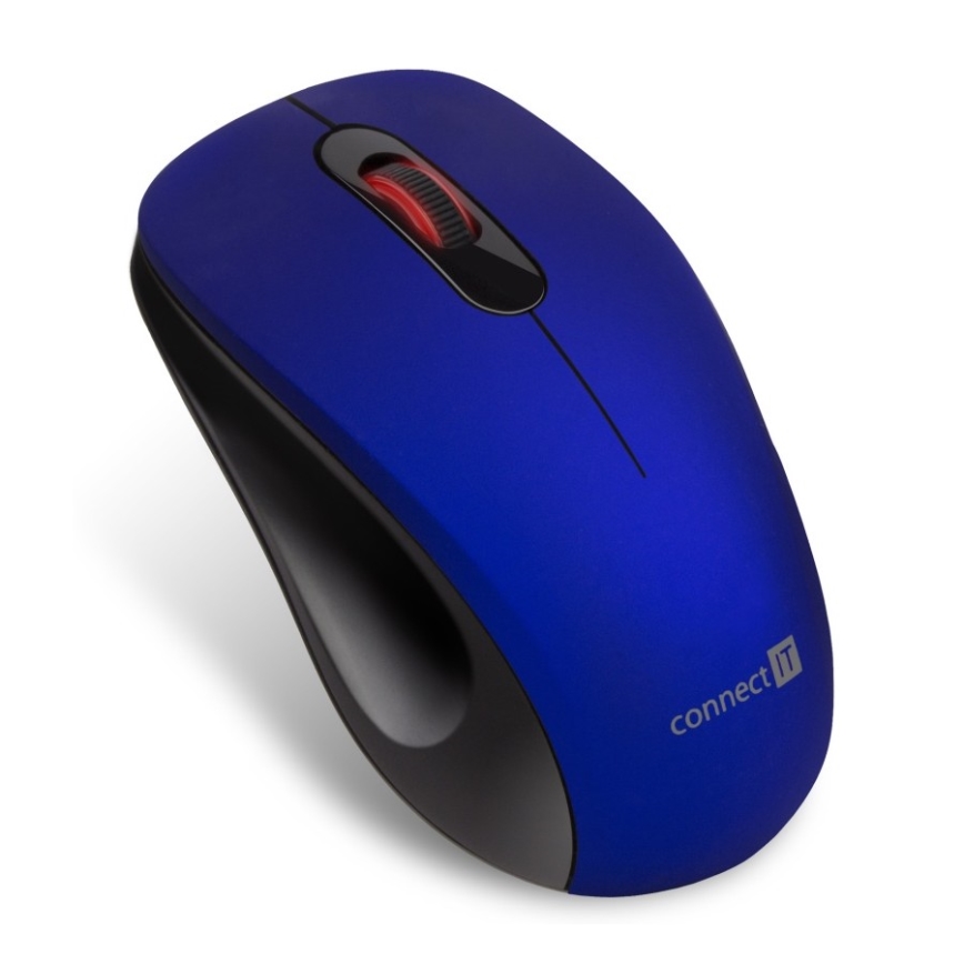 CONNECT IT CMO-2230-BL - Bezprzewodowa, cicha mysz MUTE 1200 DPI 1xAA czarna/niebieska