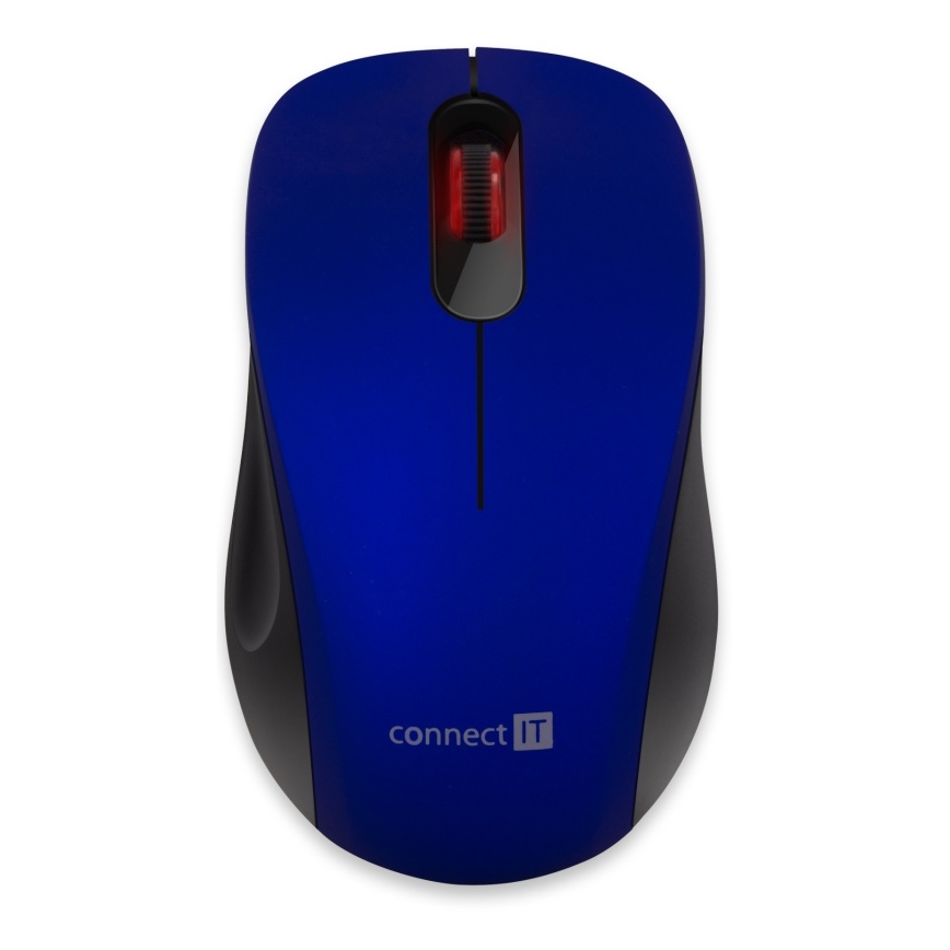 CONNECT IT CMO-2230-BL - Bezprzewodowa, cicha mysz MUTE 1200 DPI 1xAA czarna/niebieska
