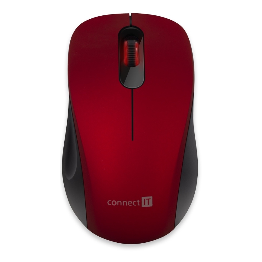 CONNECT IT CMO-2230-RD - Bezprzewodowa, cicha mysz MUTE 1200 DPI 1xAA czarna/czerwona