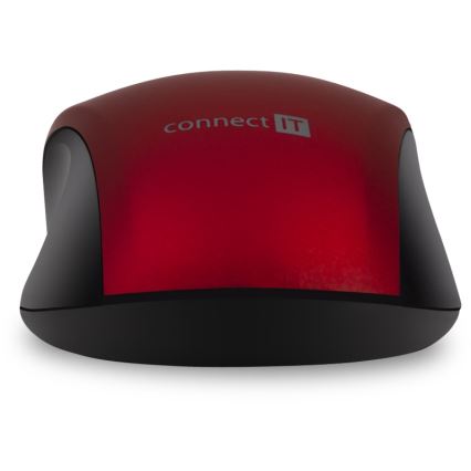 CONNECT IT CMO-2230-RD - Bezprzewodowa, cicha mysz MUTE 1200 DPI 1xAA czarna/czerwona