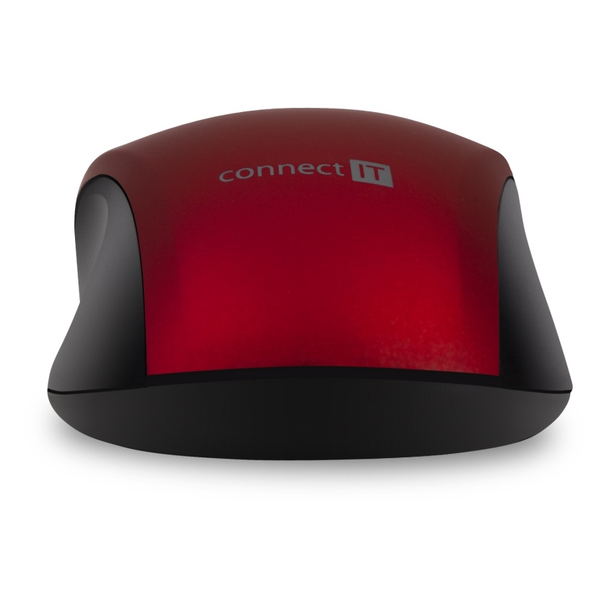 CONNECT IT CMO-2230-RD - Bezprzewodowa, cicha mysz MUTE 1200 DPI 1xAA czarna/czerwona