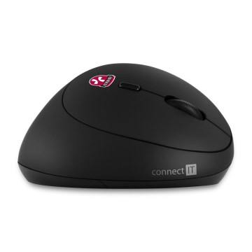 CONNECT IT CMO-2600-BK - Ergonomiczna bezprzewodowa mysz 800/1200/1600 DPI 1xAA czarna