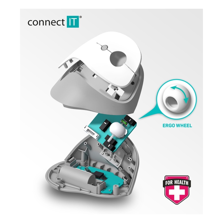 CONNECT IT CMO-2700-BK - Ergonomiczna mysz bezprzewodowa 800/1200/1600 DPI 1xAA czarna