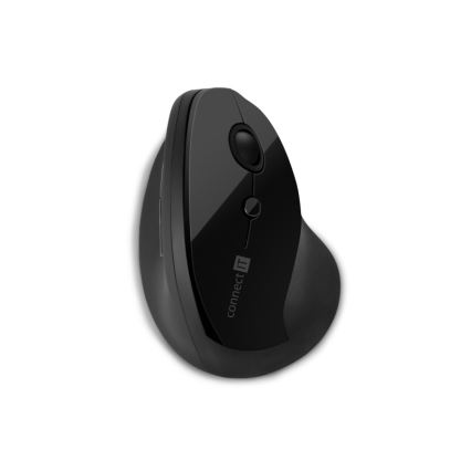 CONNECT IT CMO-2700-BK - Ergonomiczna mysz bezprzewodowa 800/1200/1600 DPI 1xAA czarna