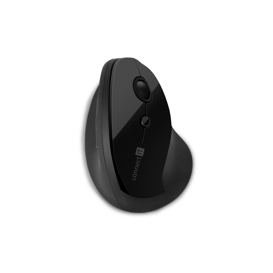 CONNECT IT CMO-2700-BK - Ergonomiczna mysz bezprzewodowa 800/1200/1600 DPI 1xAA czarna