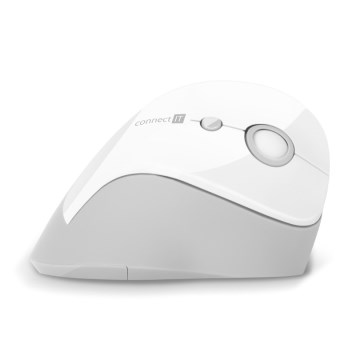 CONNECT IT CMO-2700-WH - Ergonomiczna mysz bezprzewodowa 800/1200/1600 DPI 1xAA biała