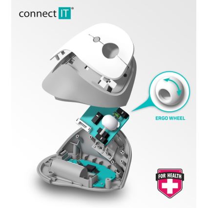 CONNECT IT CMO-2700-WH - Ergonomiczna mysz bezprzewodowa 800/1200/1600 DPI 1xAA biała