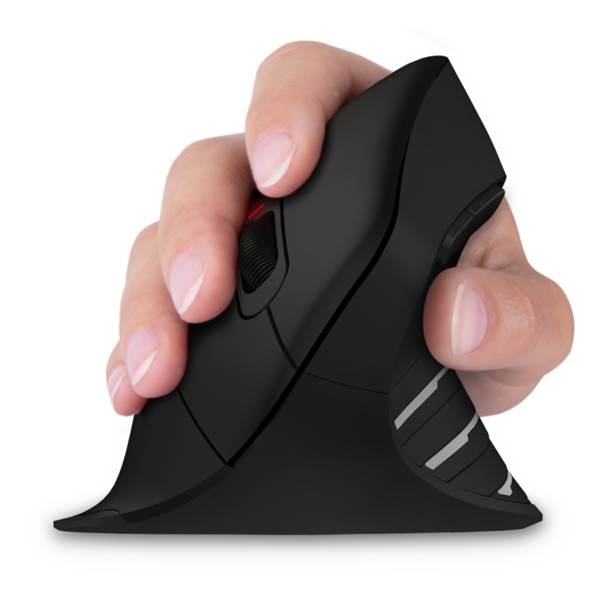 CONNECT IT CMO-2880-BK - Ergonomiczna bezprzewodowa mysz Verti TriMode 1000/1600/2400 DPI 2xAAA czarna