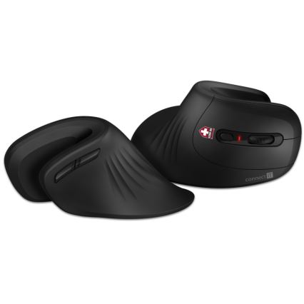 CONNECT IT CMO-2900-BK - Ergonomiczna mysz bezprzewodowa 800/1200/1600 DPI 1xAA czarna