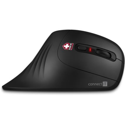 CONNECT IT CMO-2900-BK - Ergonomiczna mysz bezprzewodowa 800/1200/1600 DPI 1xAA czarna