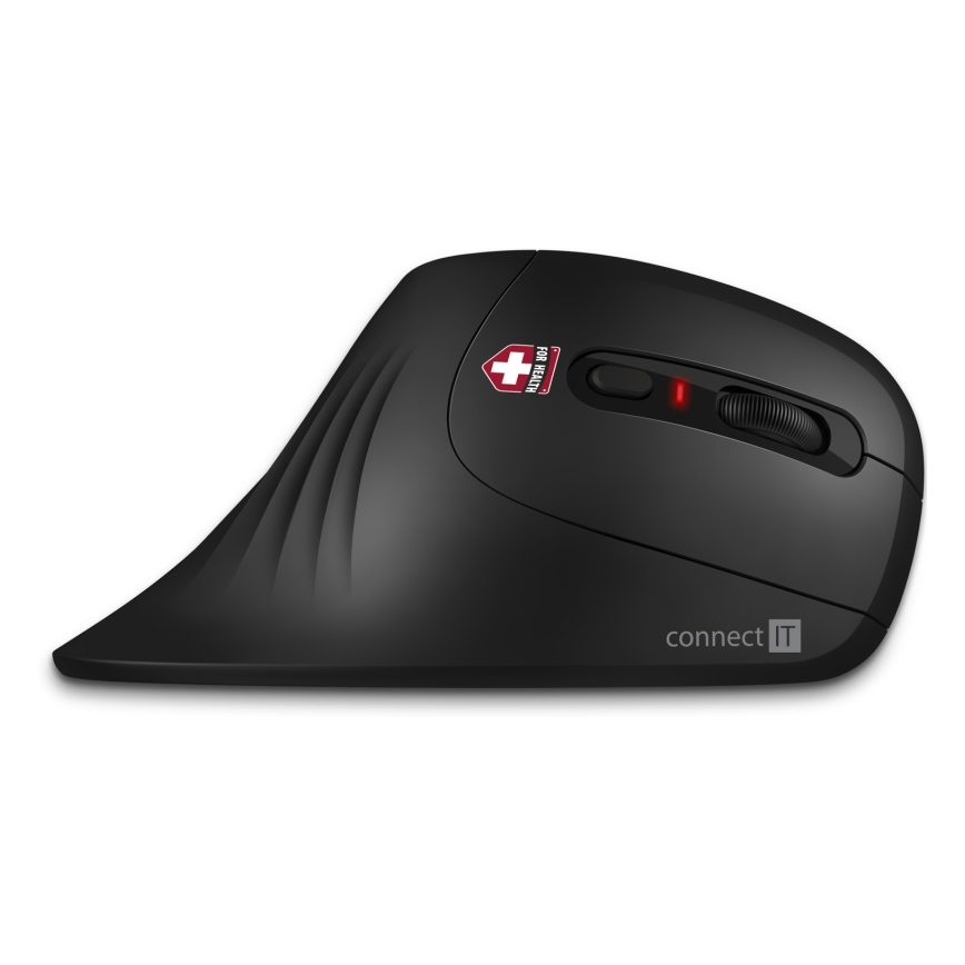 CONNECT IT CMO-2900-BK - Ergonomiczna mysz bezprzewodowa 800/1200/1600 DPI 1xAA czarna