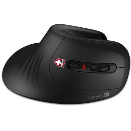 CONNECT IT CMO-2900-BK - Ergonomiczna mysz bezprzewodowa 800/1200/1600 DPI 1xAA czarna