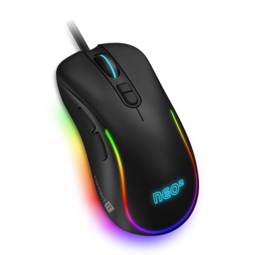 CONNECT IT CMO-3589-BK - LED RGB Przewodowa mysz gamingowa 200-7200 DPI czarna