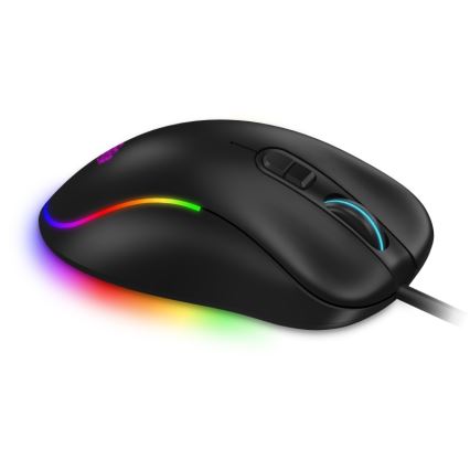 CONNECT IT CMO-3589-BK - LED RGB Przewodowa mysz gamingowa 200-7200 DPI czarna