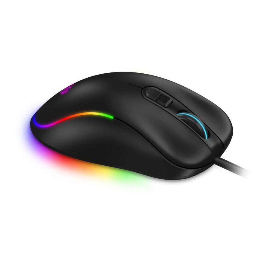 CONNECT IT CMO-3589-BK - LED RGB Przewodowa mysz gamingowa 200-7200 DPI czarna