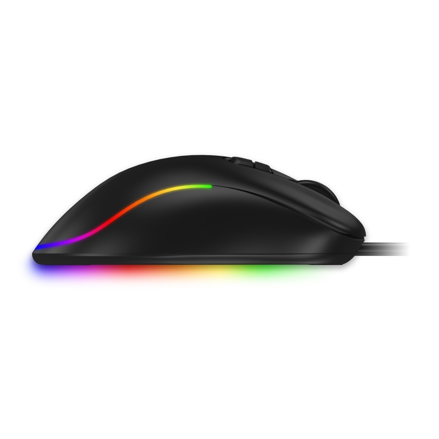 CONNECT IT CMO-3589-BK - LED RGB Przewodowa mysz gamingowa 200-7200 DPI czarna