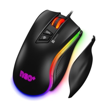CONNECT IT CMO-3591-BK - LED RGB Przewodowa mysz gamingowa 500-7200 DPI czarny