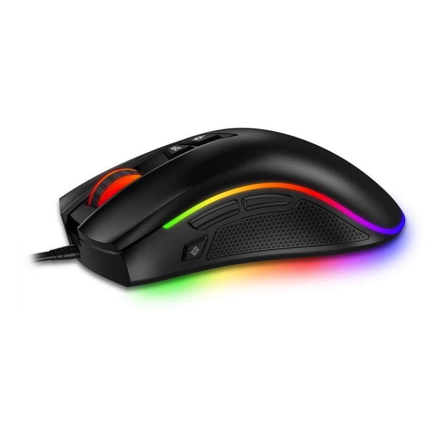 CONNECT IT CMO-3591-BK - LED RGB Przewodowa mysz gamingowa 500-7200 DPI czarny