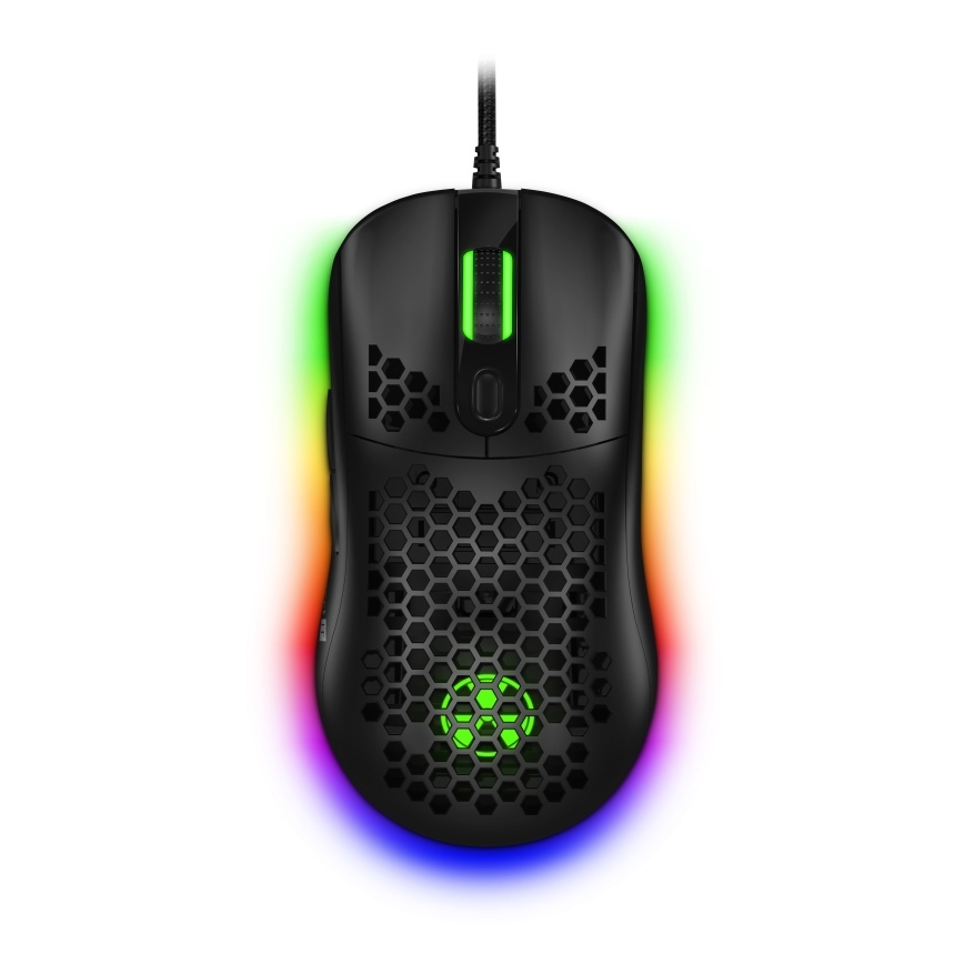 CONNECT IT CMO-5511-BK - LED RGB Przewodowa mysz gamingowa 200-12800 DPI czarny
