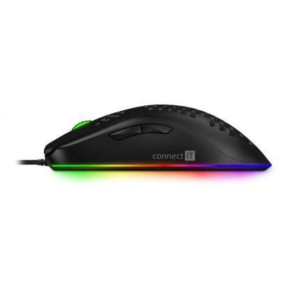 CONNECT IT CMO-5511-BK - LED RGB Przewodowa mysz gamingowa 200-12800 DPI czarny