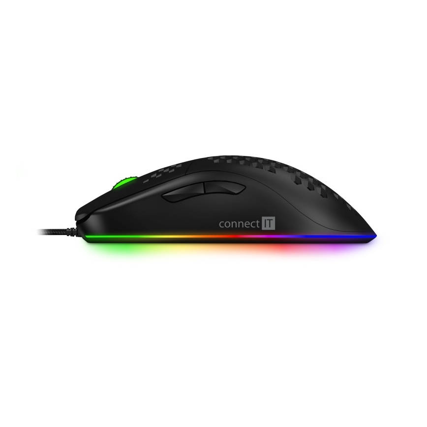 CONNECT IT CMO-5511-BK - LED RGB Przewodowa mysz gamingowa 200-12800 DPI czarny