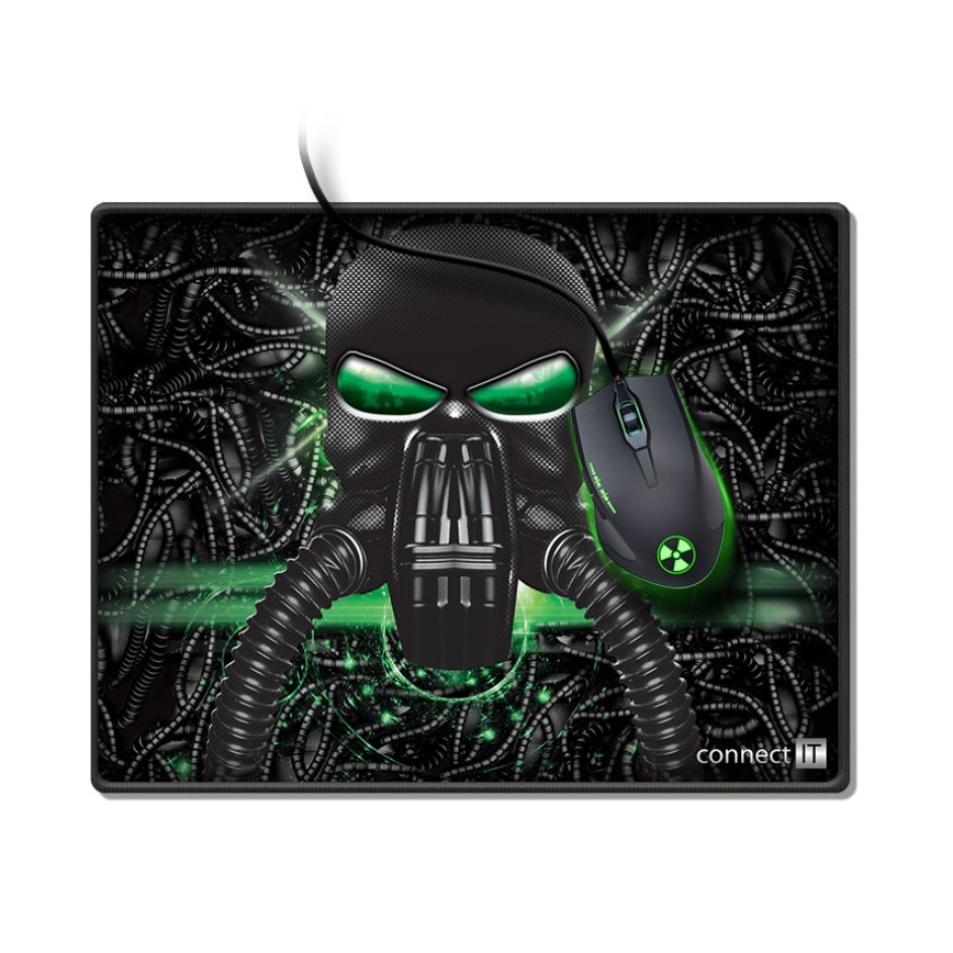 CONNECT IT CMP-1100-SM - Podkładka pod myszkę 32x24,5 cm czarna/zielona