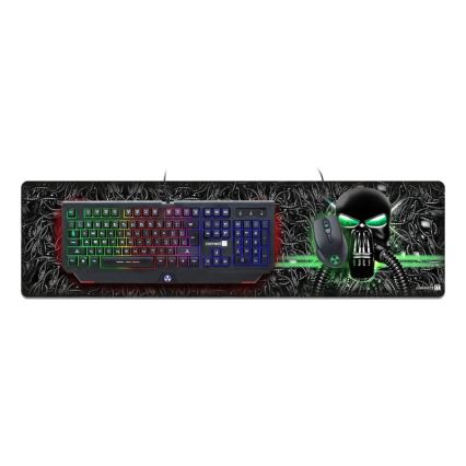 CONNECT IT CMP-1110-LG - Podkładka pod klawiaturę i mysz 88,6x24,5 cm czarna/zielona