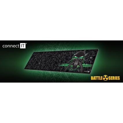 CONNECT IT CMP-1110-LG - Podkładka pod klawiaturę i mysz 88,6x24,5 cm czarna/zielona