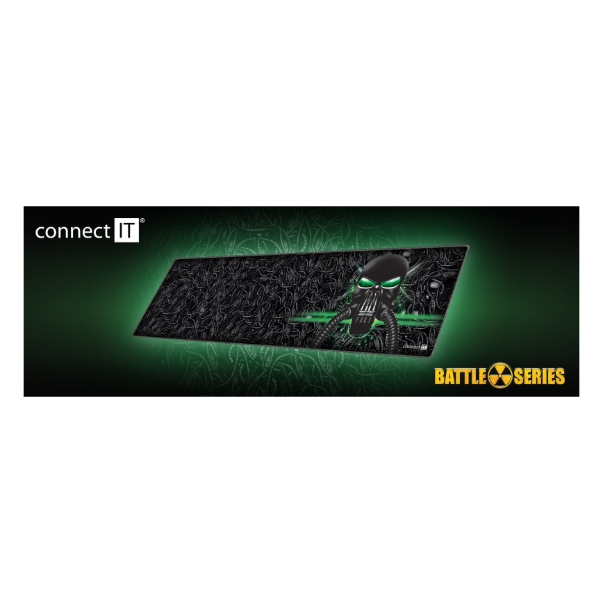CONNECT IT CMP-1110-LG - Podkładka pod klawiaturę i mysz 88,6x24,5 cm czarna/zielona