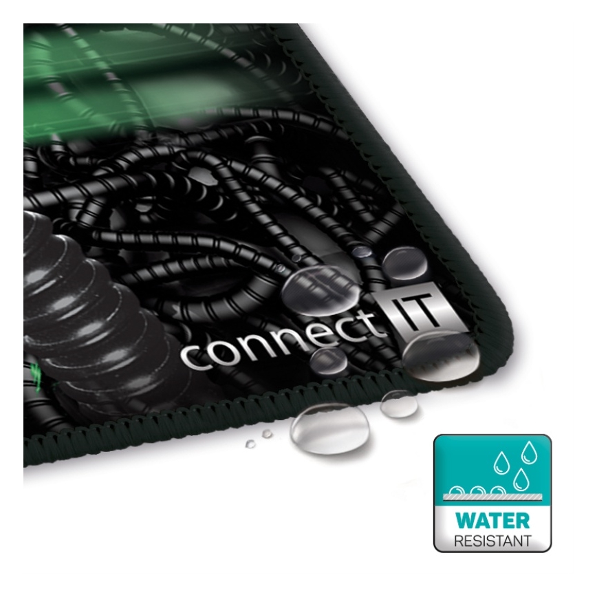 CONNECT IT CMP-1110-LG - Podkładka pod klawiaturę i mysz 88,6x24,5 cm czarna/zielona