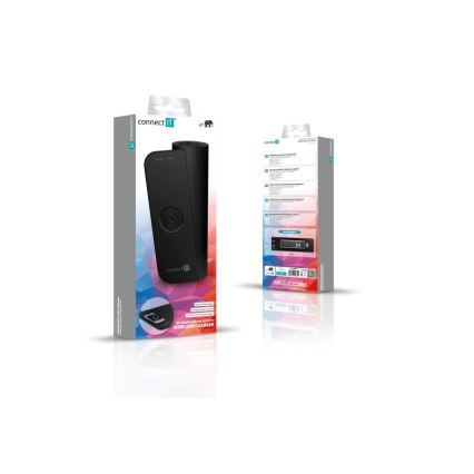 CONNECT IT CMP-2500-LG - Podkładka pod klawiaturę i mysz z Qi bezprzewodowym ładowaniem 80x30 cm czarna