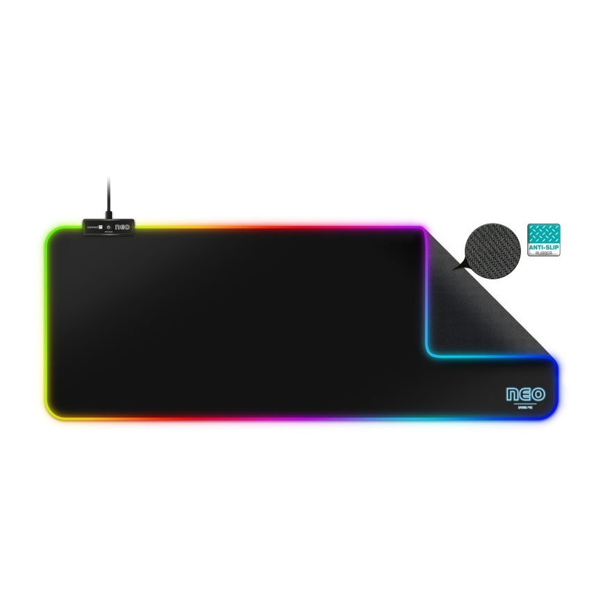 CONNECT IT CMP-3100-LG - LED RGB Klawiatura do gier i podkładka pod mysz 80x30 cm czarna