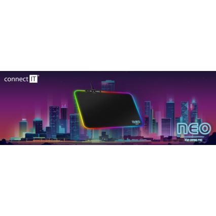 CONNECT IT CMP-3100-SM - LED RGB Podkładka pod myszkę do gier 32x24,5 cm czarny