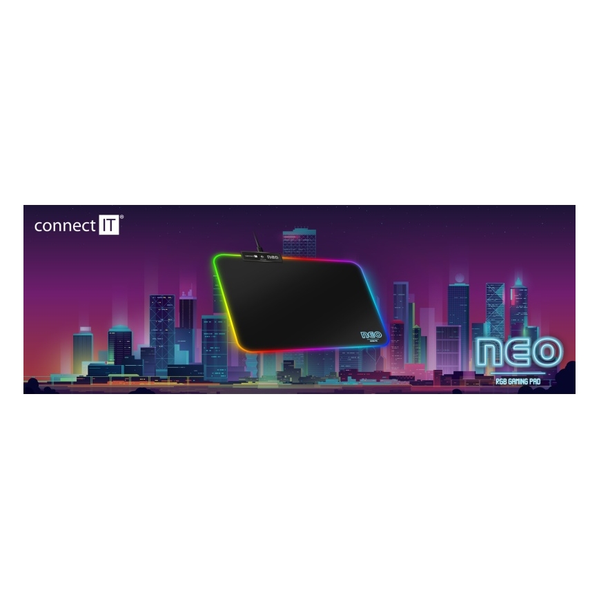 CONNECT IT CMP-3100-SM - LED RGB Podkładka pod myszkę do gier 32x24,5 cm czarny