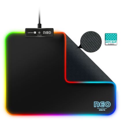 CONNECT IT CMP-3100-SM - LED RGB Podkładka pod myszkę do gier 32x24,5 cm czarny